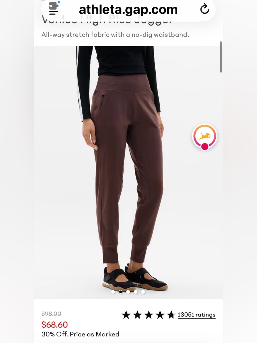 Athleta venice High-Rise Jogger Pants size M color nocturnal